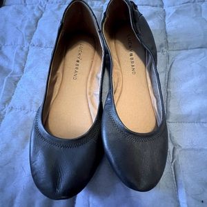 Lucky Brand Black Leather Flats